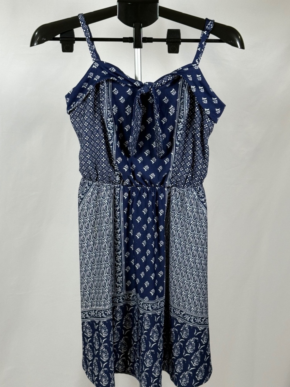 Maurices Navy Boho Cold Shoulder Tie Front Dress Medium